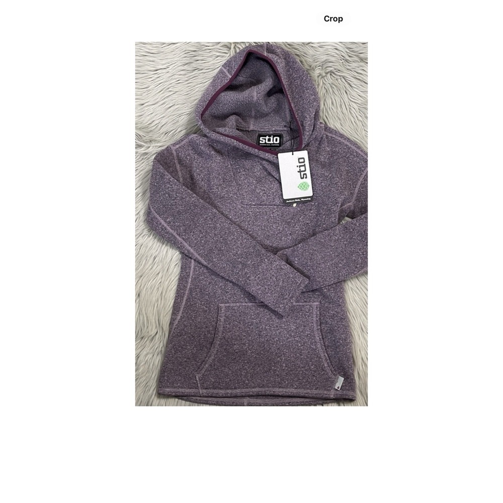 Stio Pullover Hoodie Lavender Layer Heather XXS Women Knit Heather Long Sleeve